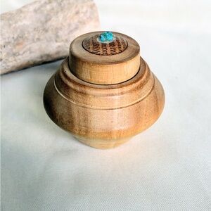 Wooden box with turquoise stone #woodenbox #talisman #jewelrybox
